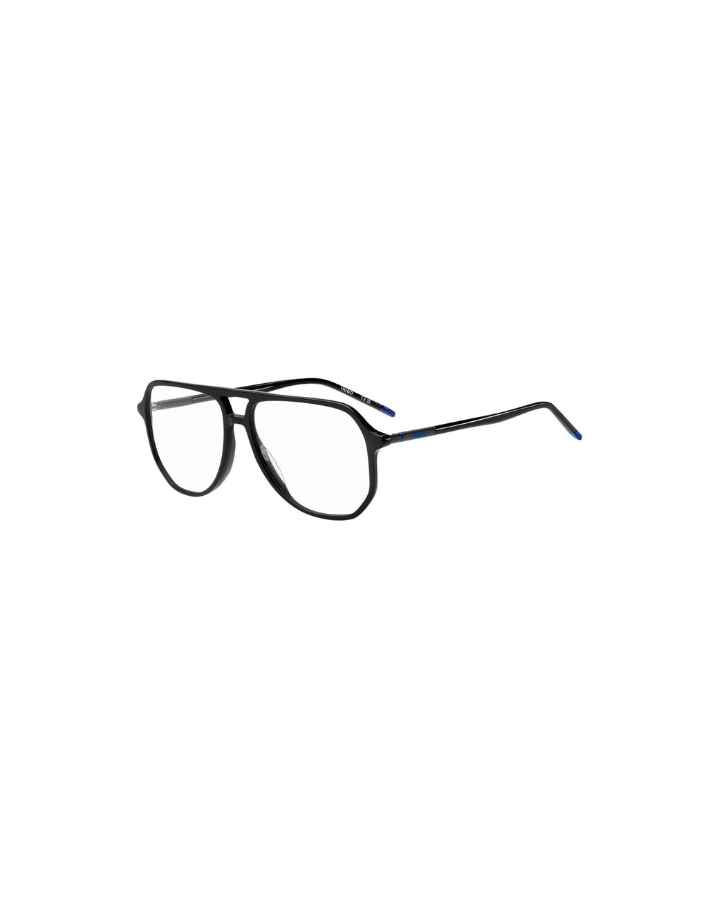 HUGO Black Acetate Optical Frames With Tubular Temples for men