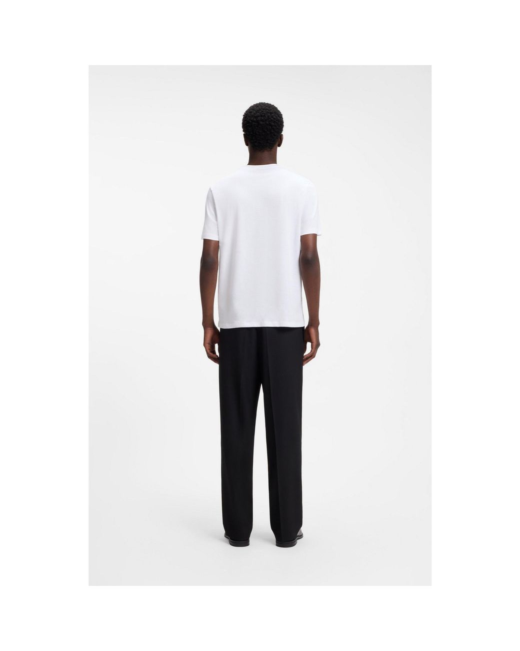 HUGO White Graphic-Print T-Shirt for men