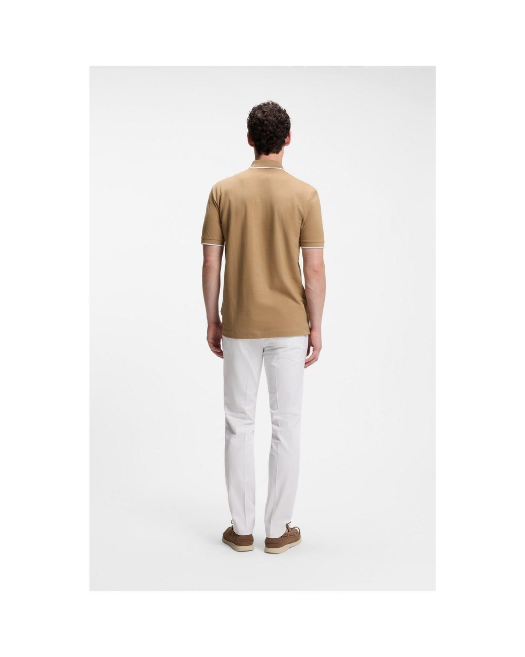 Boss Natural Cotton-Piqué Polo Shirt With Embroidered Logo for men