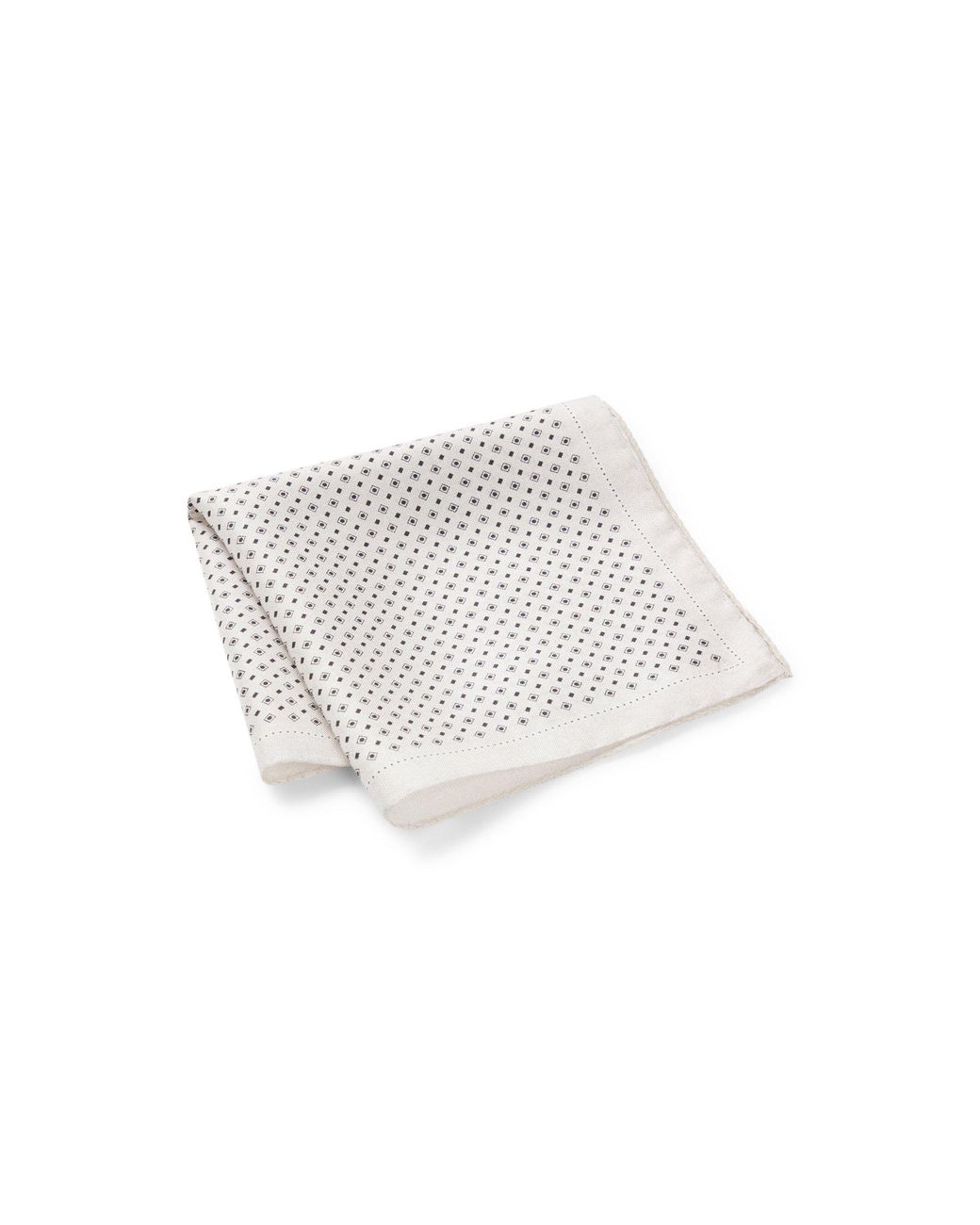 Boss White One Silk Pocket Square With Printed Pattern for men