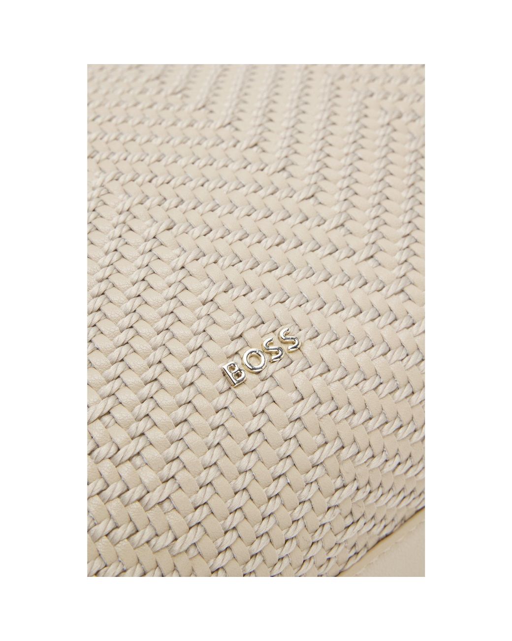 Boss Natural Woven Crossbody Bag With Double B Monogram