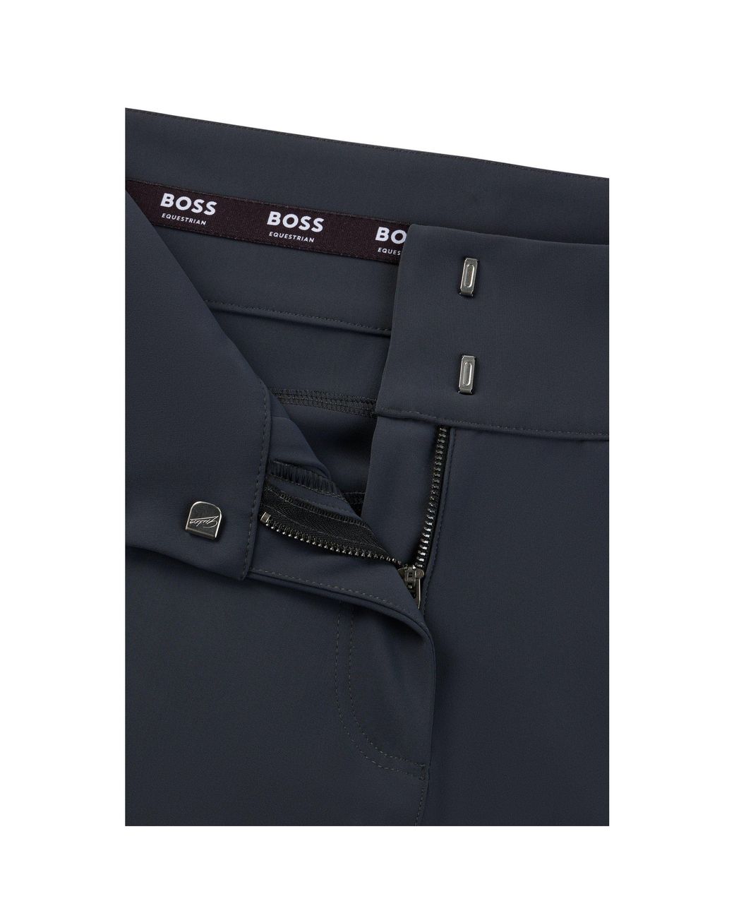 Boss Blue Equestrian High-Waisted Breeches With Knee Grip