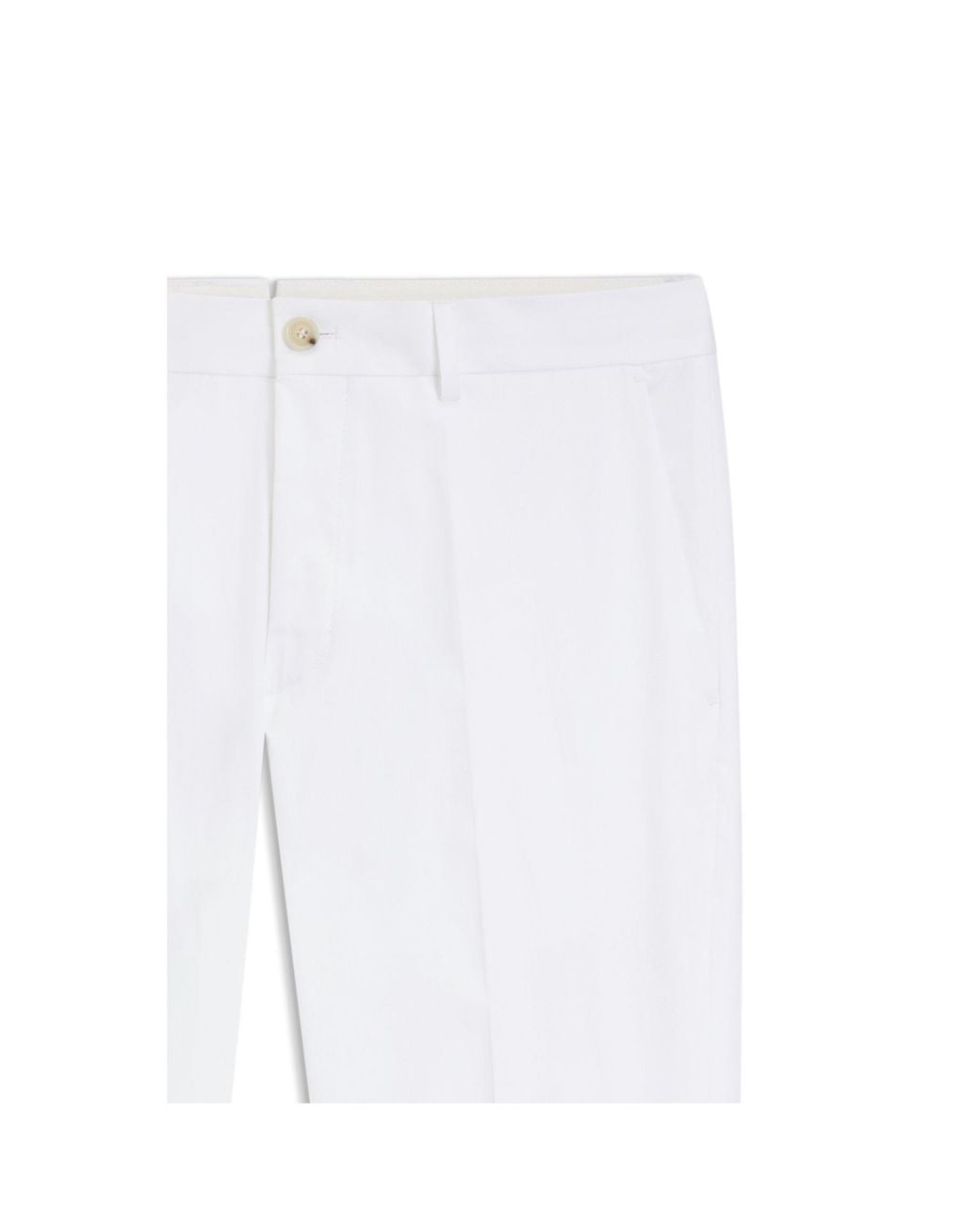 Boss White Slim-Fit Trousers for men