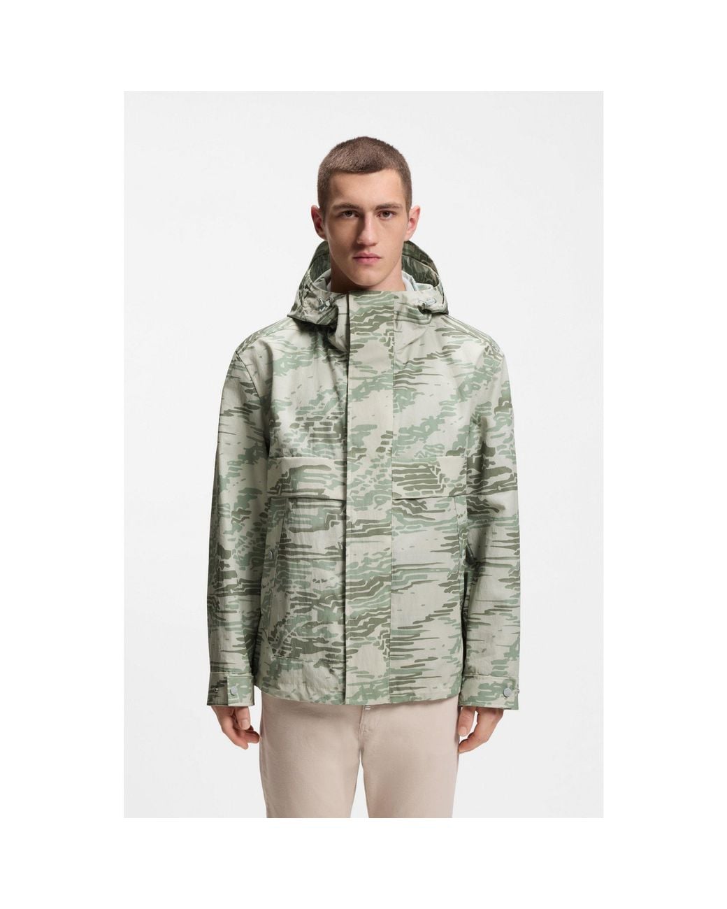 Boss Green Relaxed-Fit Water-Repellent Jacket for men