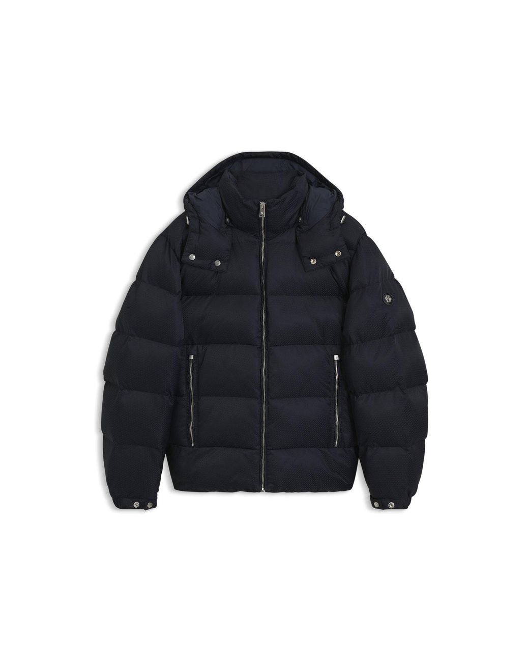 Boss Black Water-Repellent Padded Jacket With Micro-Monogram Jacquard for men
