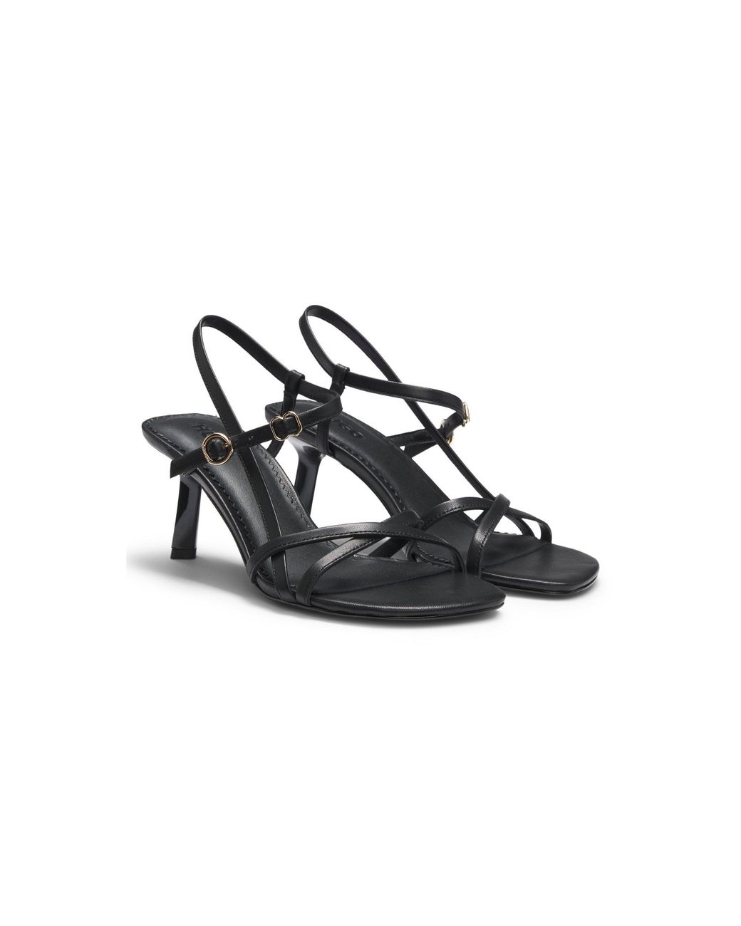 HUGO Black Strappy Sandals