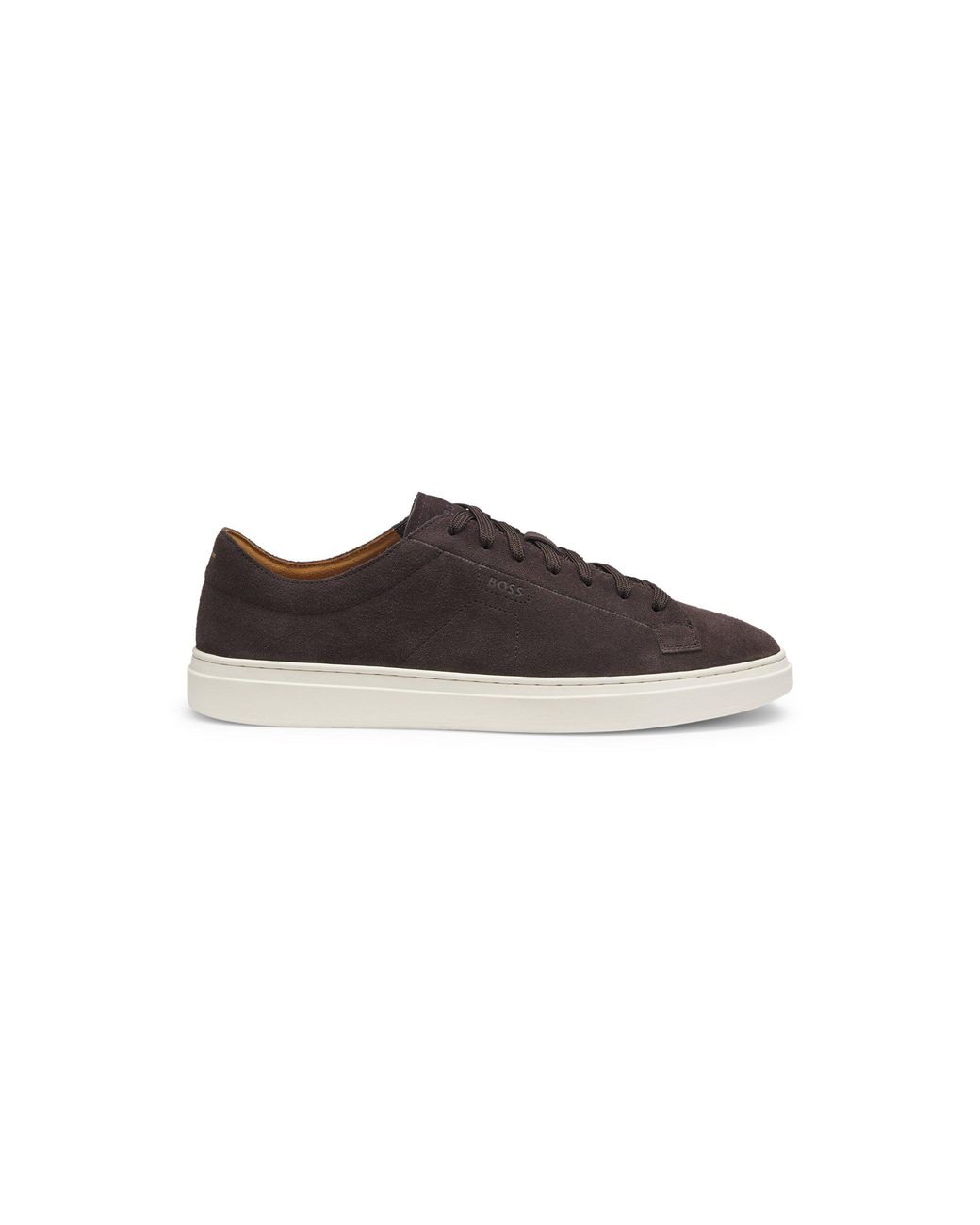 Boss Brown Suede Trainers With Emed Logo for men