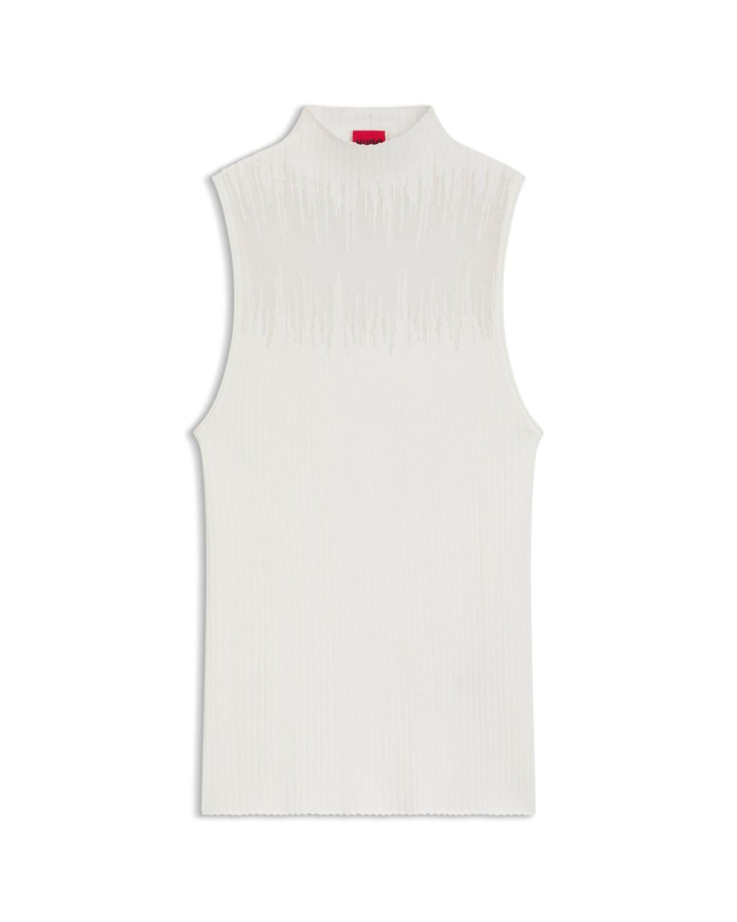 HUGO Blue Knitted Top With Sheer Section