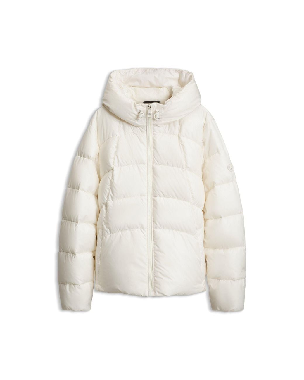 Boss White Water-Repellent Padded Jacket With Adjustable Waist