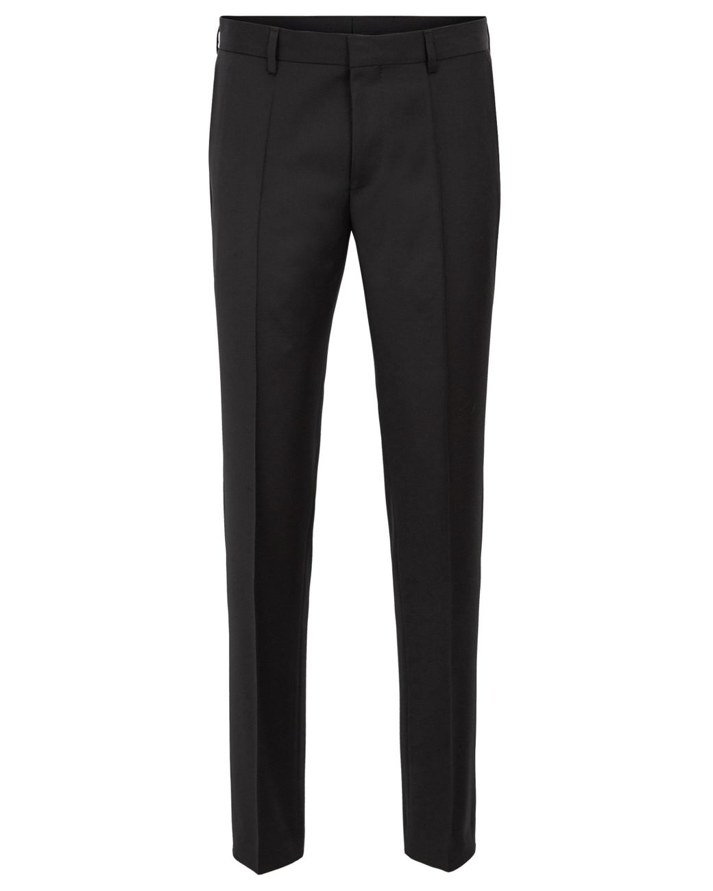 BOSS Gibson Cyl Flat Front Solid Slim Fit Wool Dress Pants in