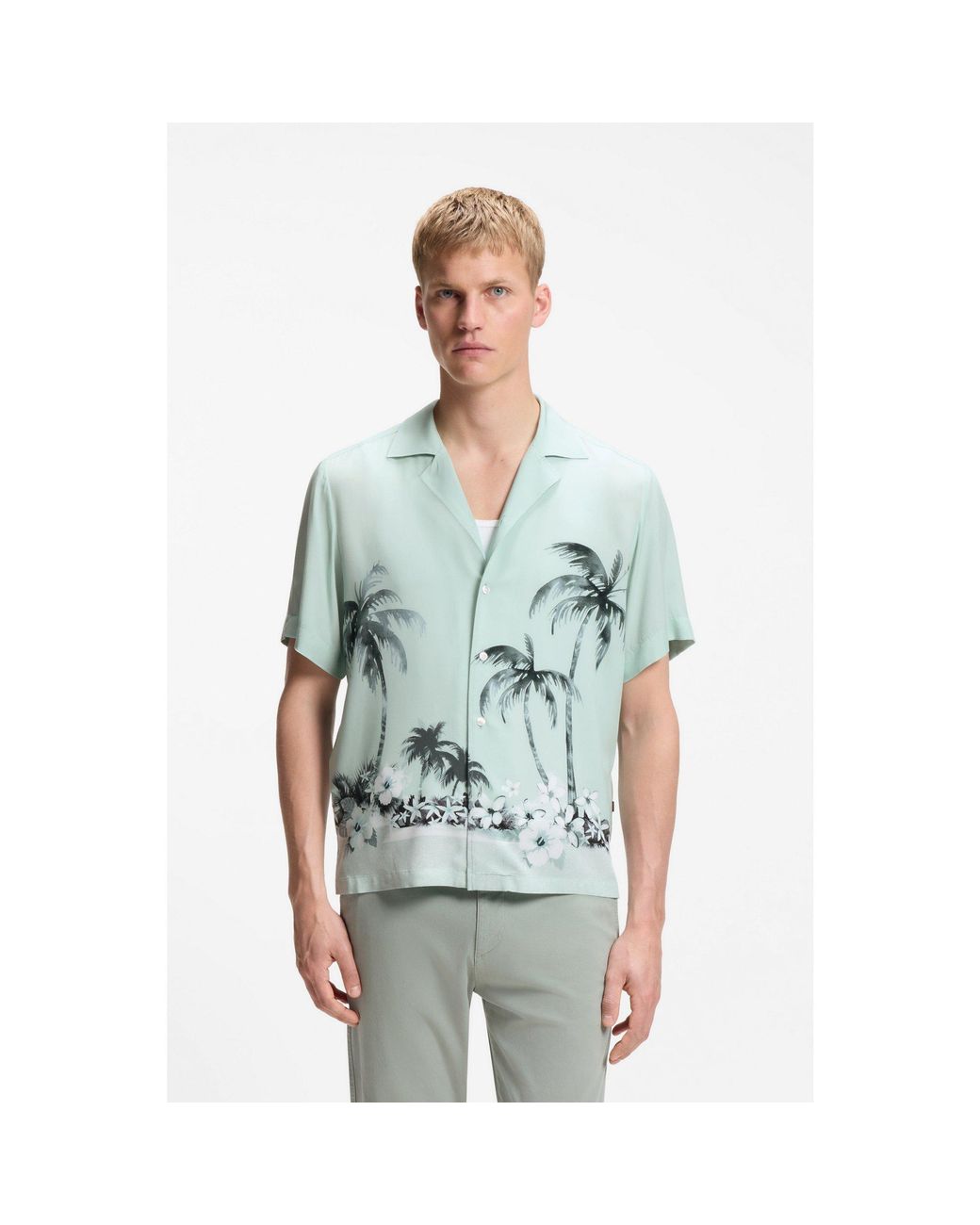 Boss Green Regular-Fit Shirt With Maxi Print for men