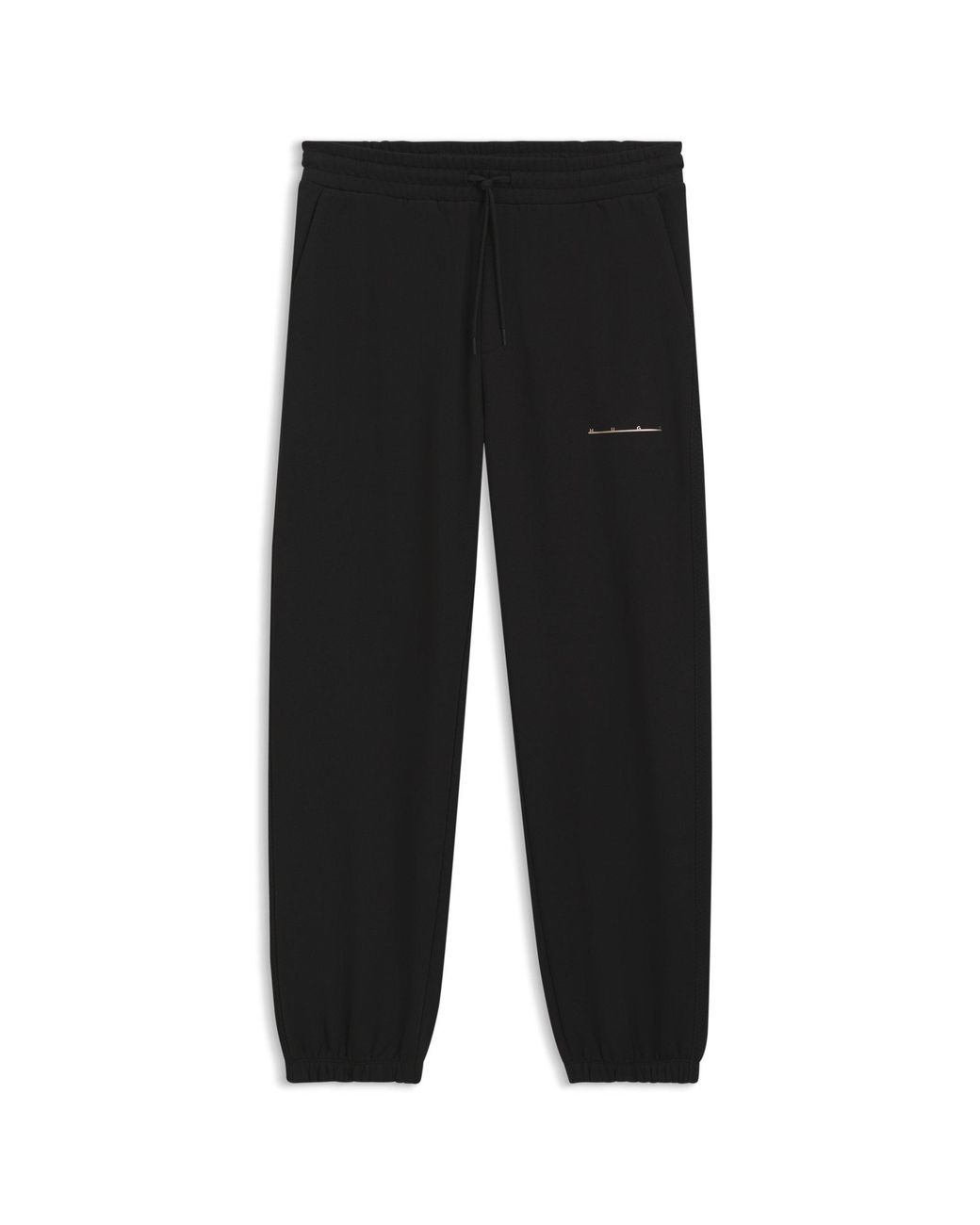HUGO Black Relaxed-Fit Cotton Trousers With Streetwear Logo for men