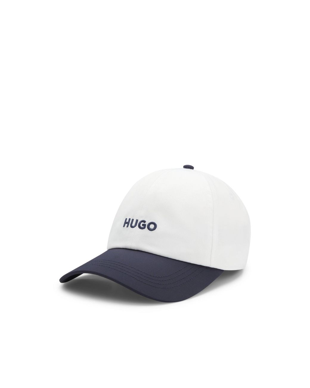 HUGO White Soft Six-Panel Cap With Embroidered Logo for men