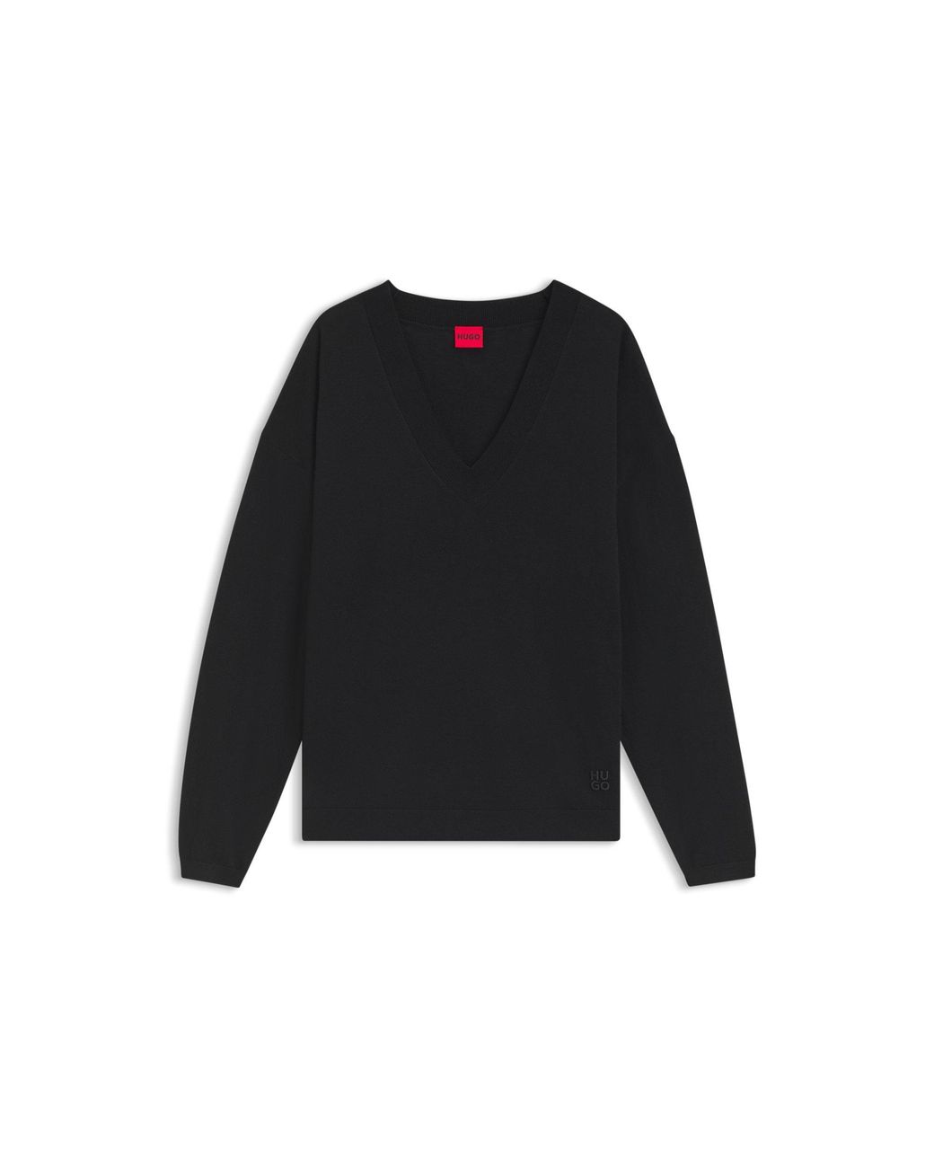 HUGO Black V-Neck Sweater