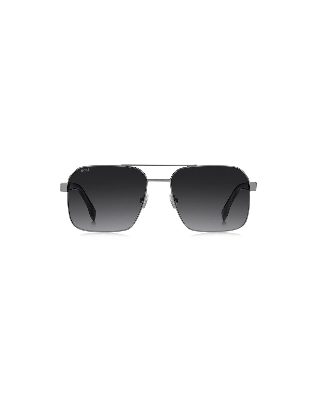 Boss Black Stainless-Steel Sunglasses With Transparent Temples for men