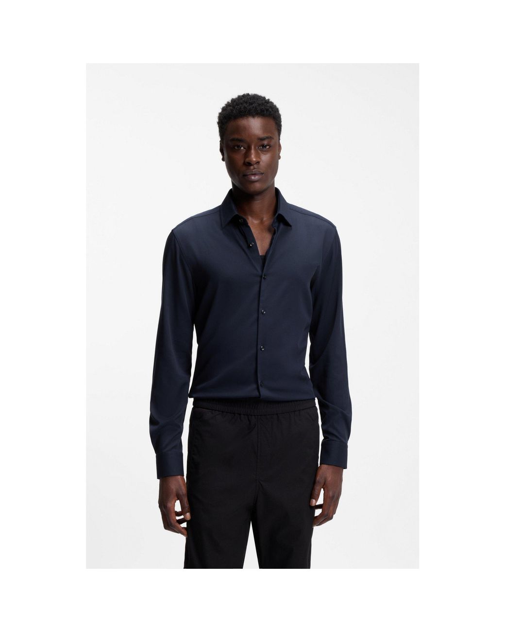 HUGO Blue Slim-Fit Shirt for men