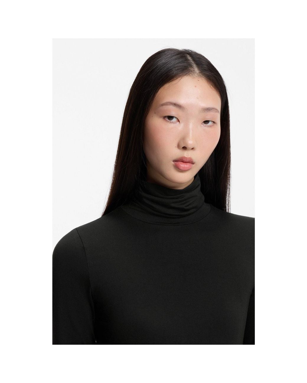HUGO Black Slim-Fit Rollneck Top
