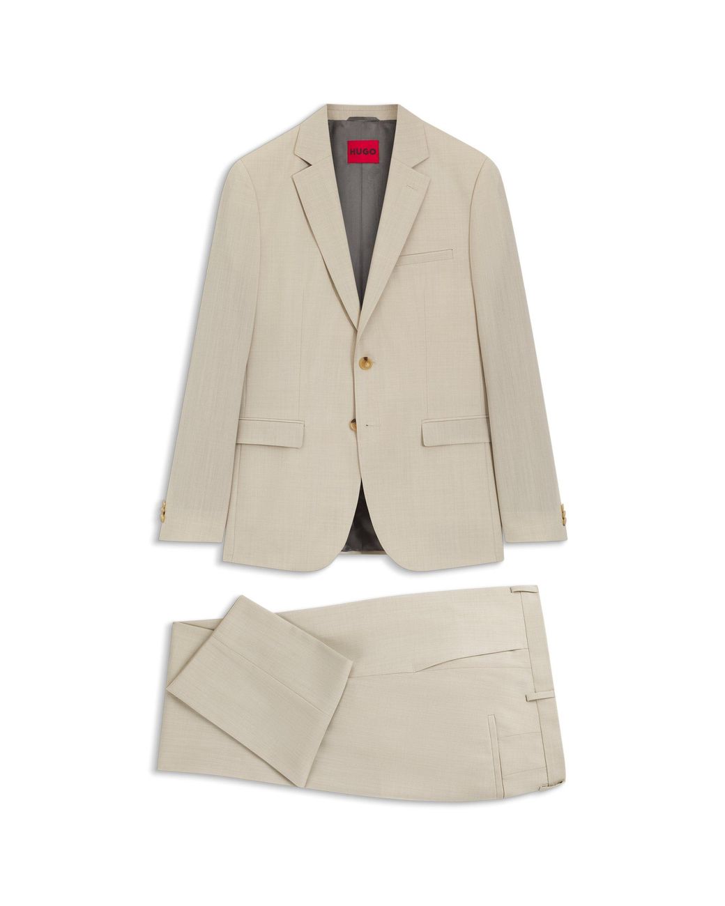 HUGO White Extra-Slim-Fit Suit for men