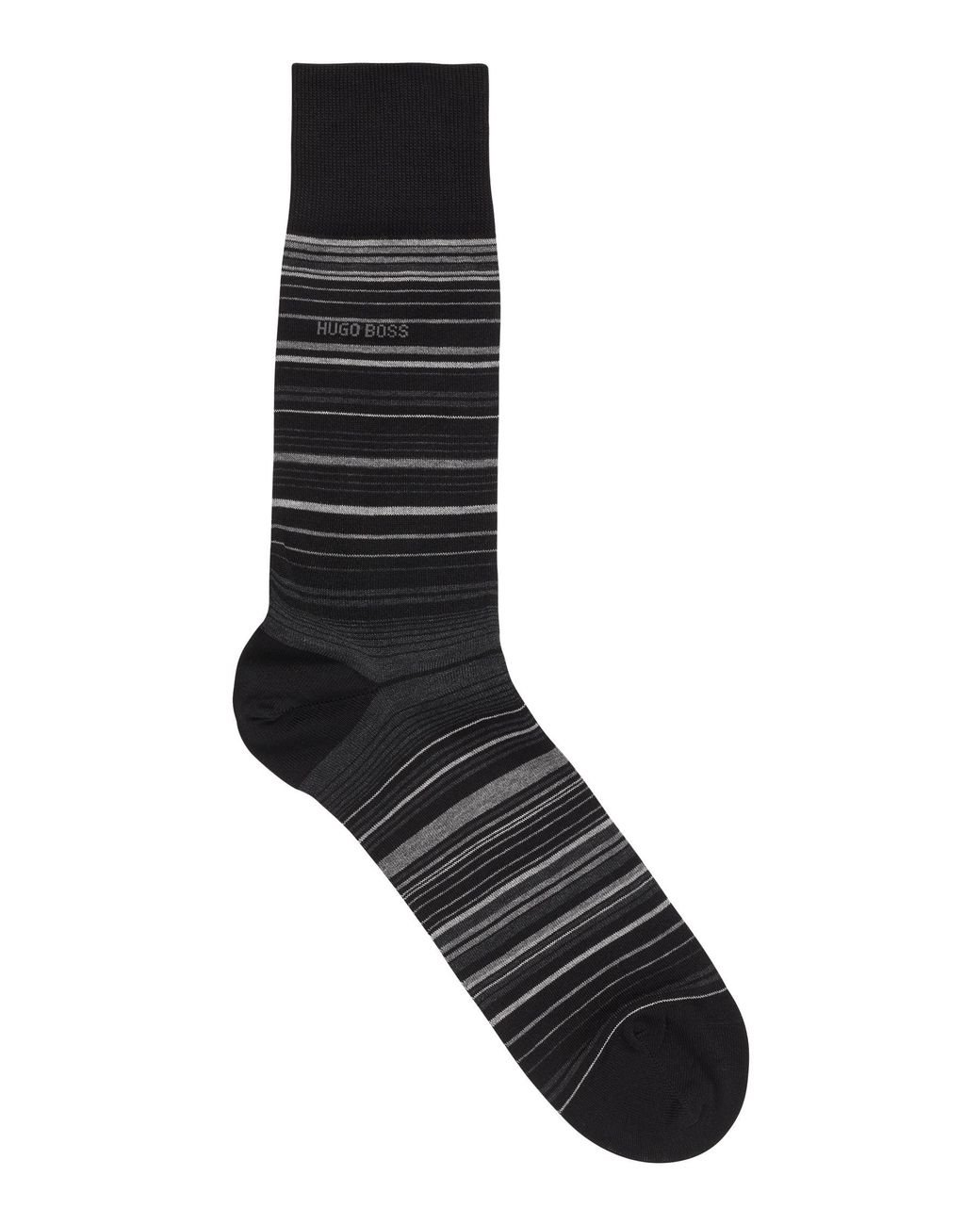 BOSS by Hugo Boss Regular Length Striped Socks In A Mercerized Cotton