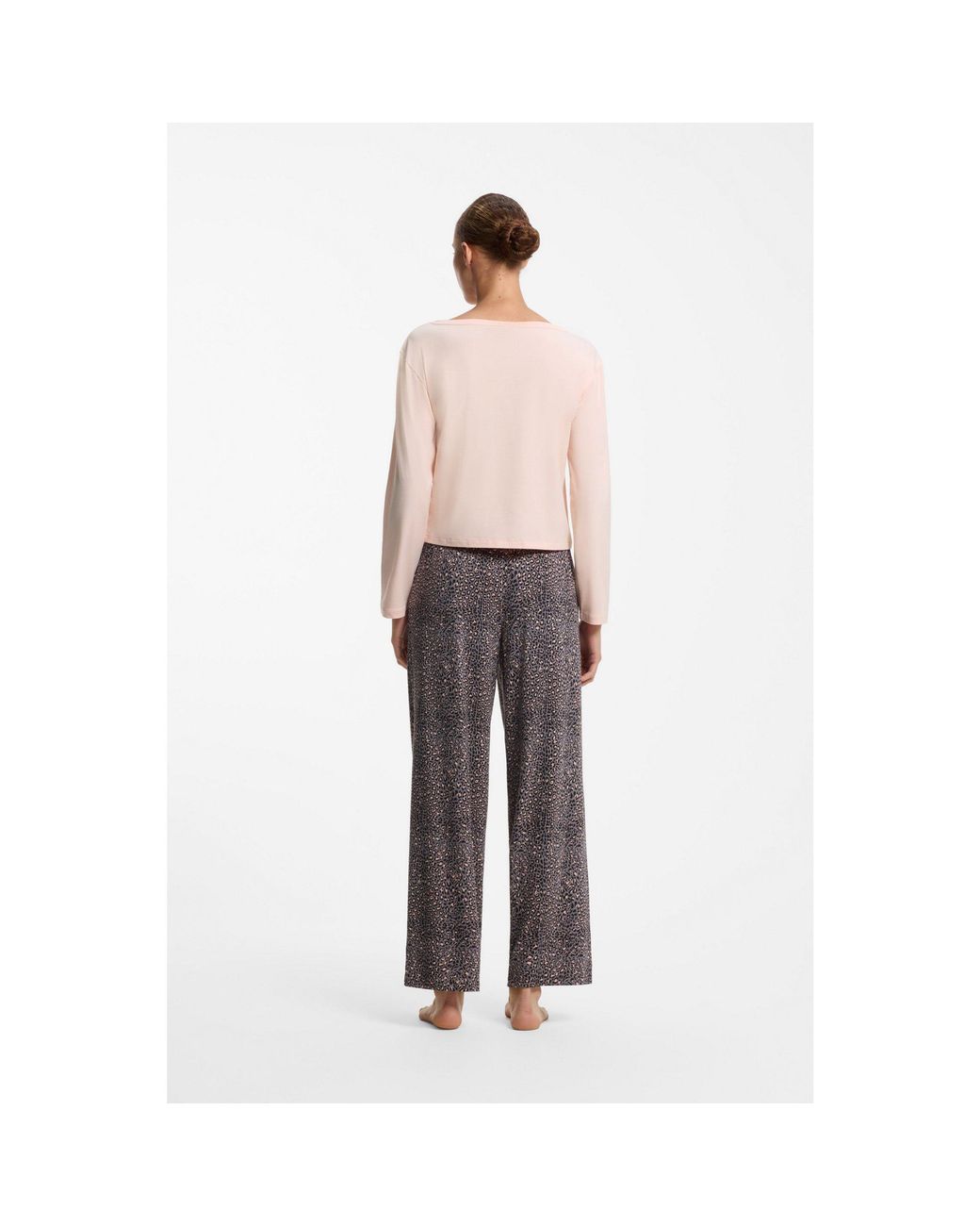 HUGO White Long-Sleeved Pyjama Top With Logo Print