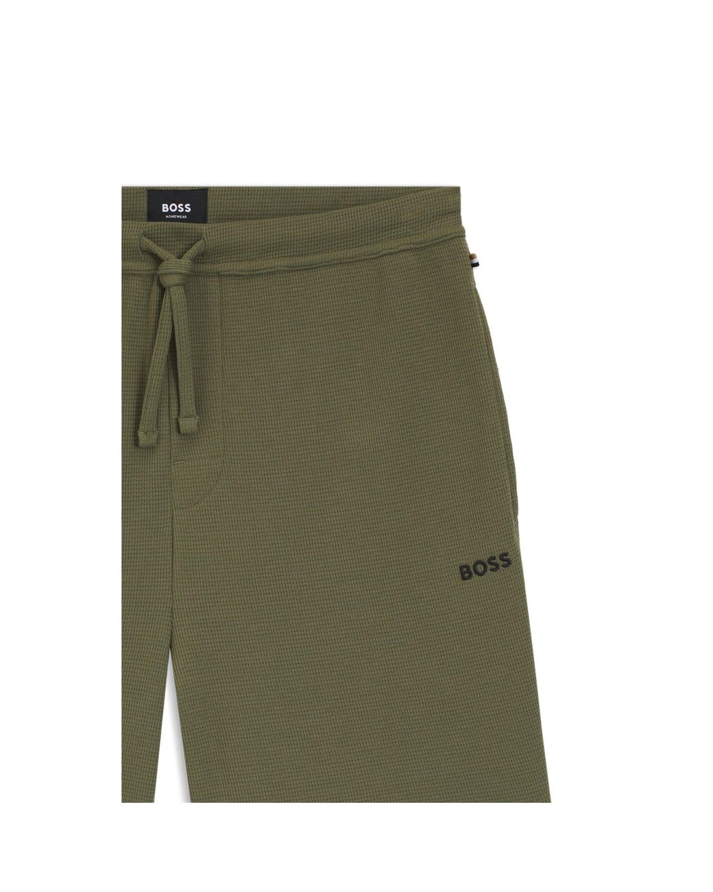 Boss Green Cotton-Blend Pyjama Shorts With Embroidered Logo for men