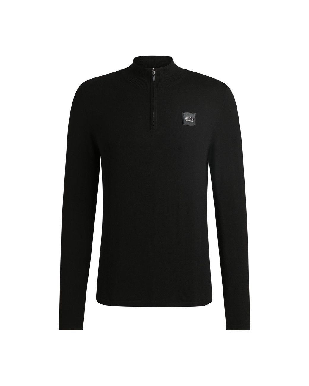 Boss Black Equestrian Troyer Sweater With Logo Patch for men