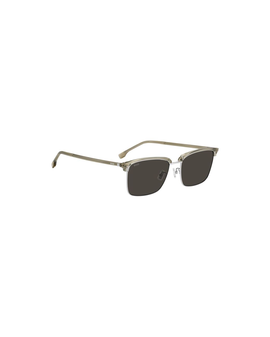 Boss Natural Titanium-Temple Sunglasses With Lasered-Engraved Logos for men