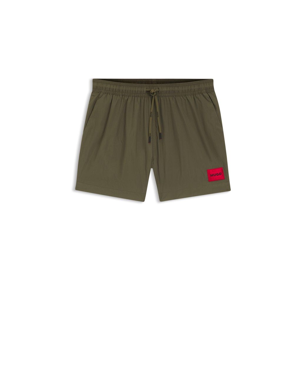HUGO Green Logo-Label Swim Shorts for men