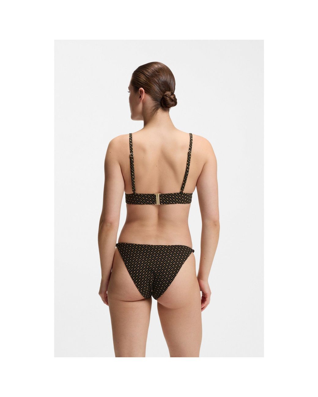 Boss Black Bikini Bottoms With Monogram Jacquard