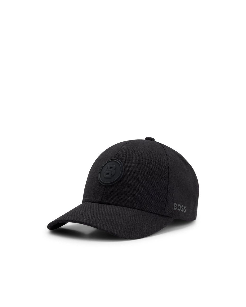 Boss Black Cotton-Canvas Cap With Double B Monogram Badge for men