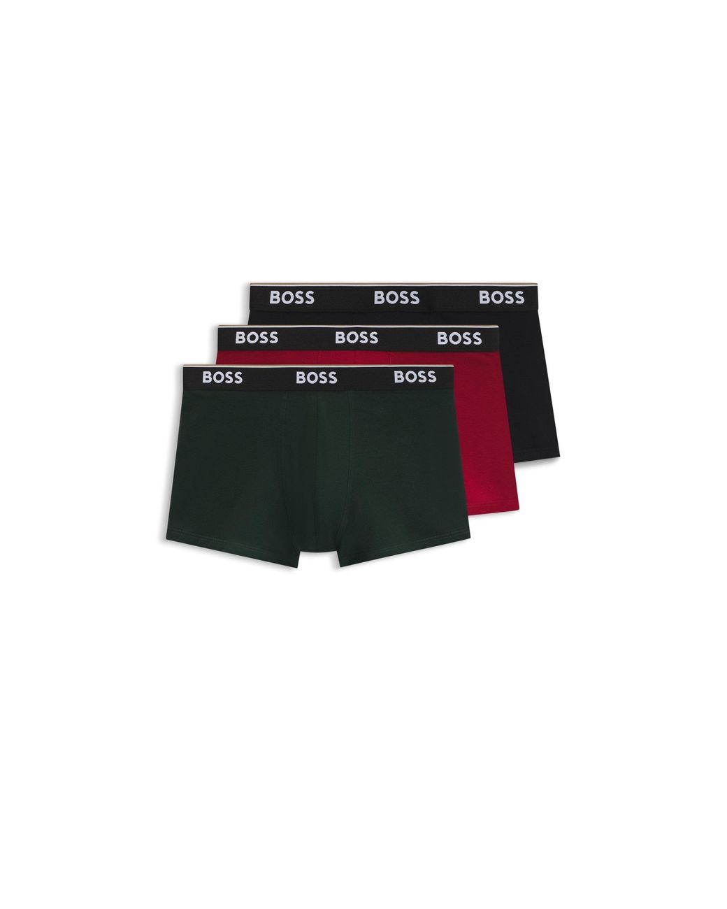 Boss Black Three-Pack Stretch-Cotton Trunks for men