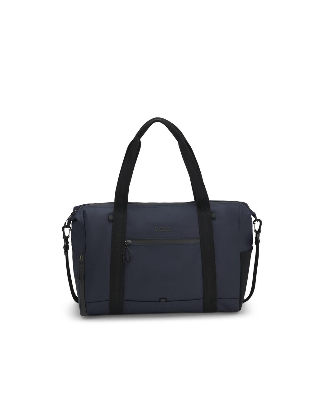 Boss Black Faux-Leather Holdall With Reflective Details for men