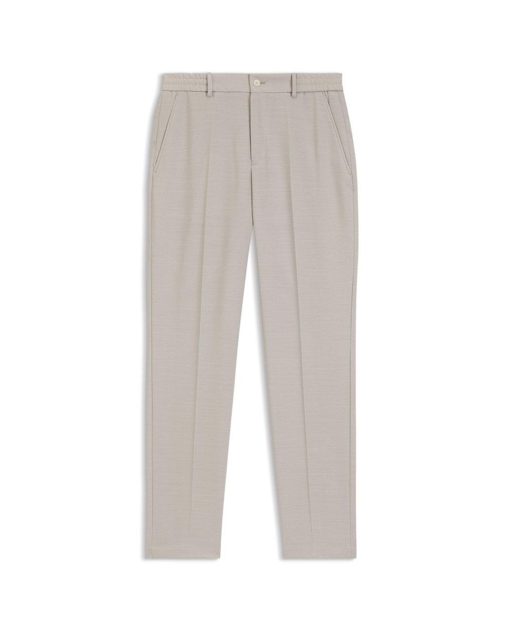 Boss Gray Tapered-Fit Trousers for men