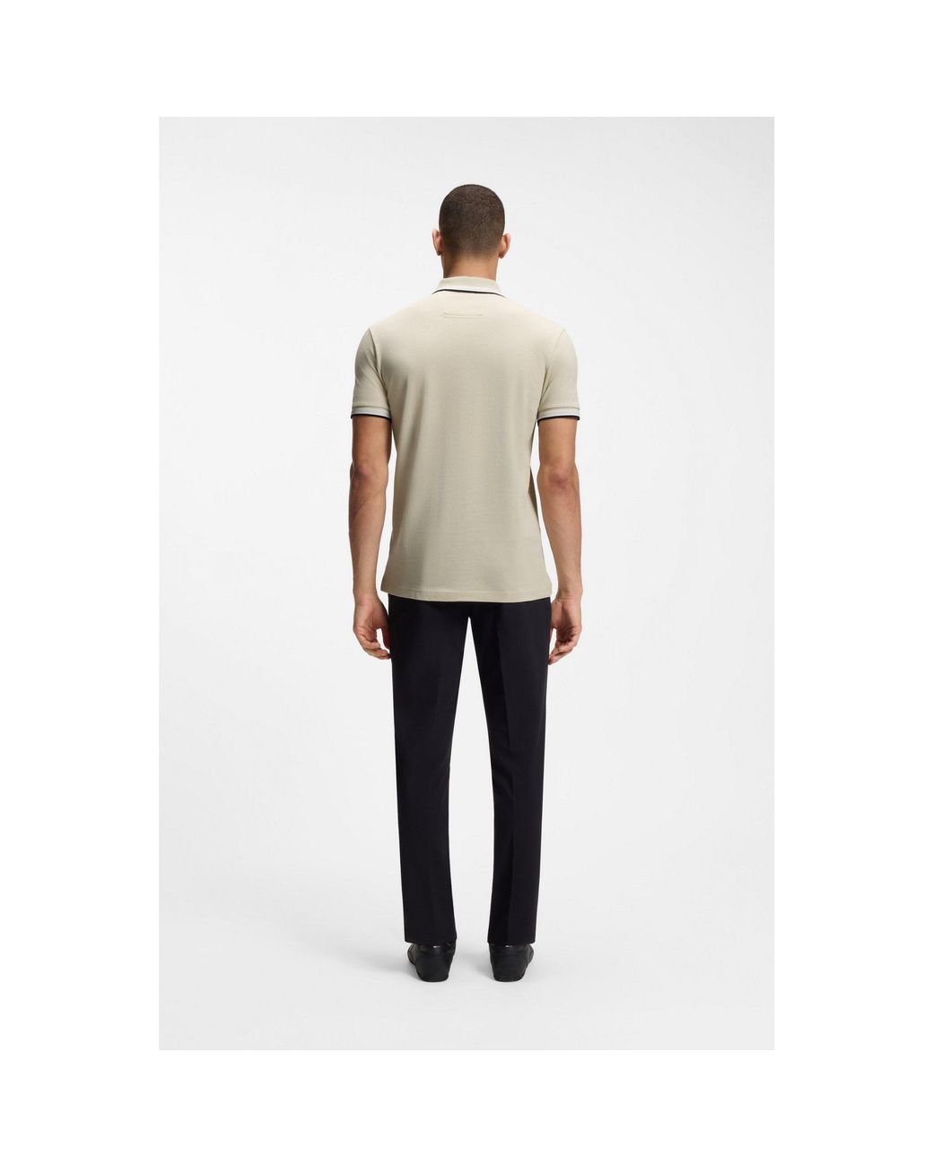 Boss Natural Cotton Piqué Polo Shirt With Logo Details for men