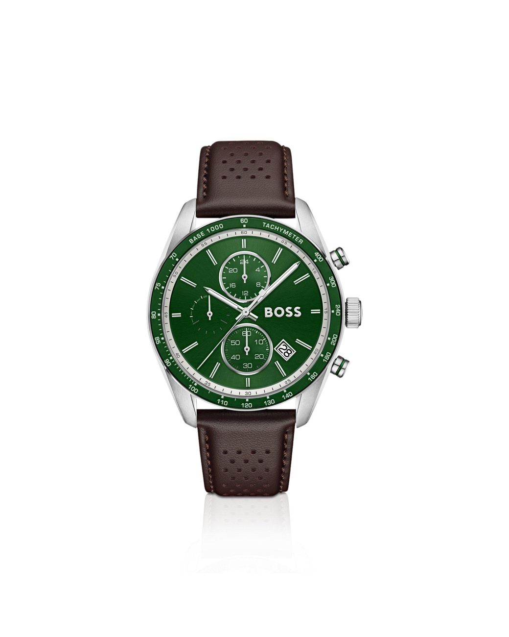 Boss Green Grand Prix Vitesse-Dial Watch With Perforated Strap for men