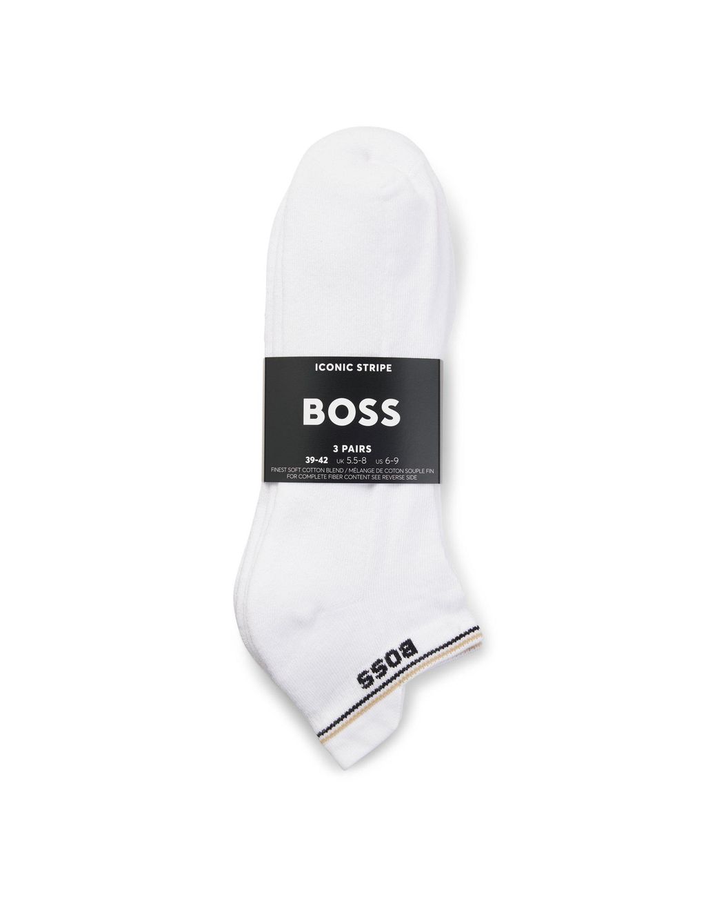 Boss White Three-Pack Ankle Socks With Plush Sole for men