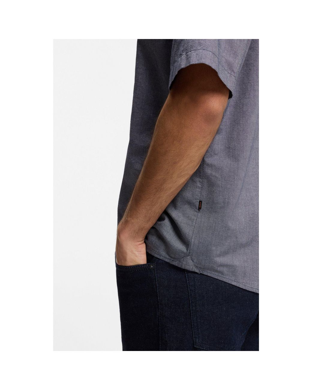 Boss Blue Regular-Fit Oxford Cotton Shirt for men