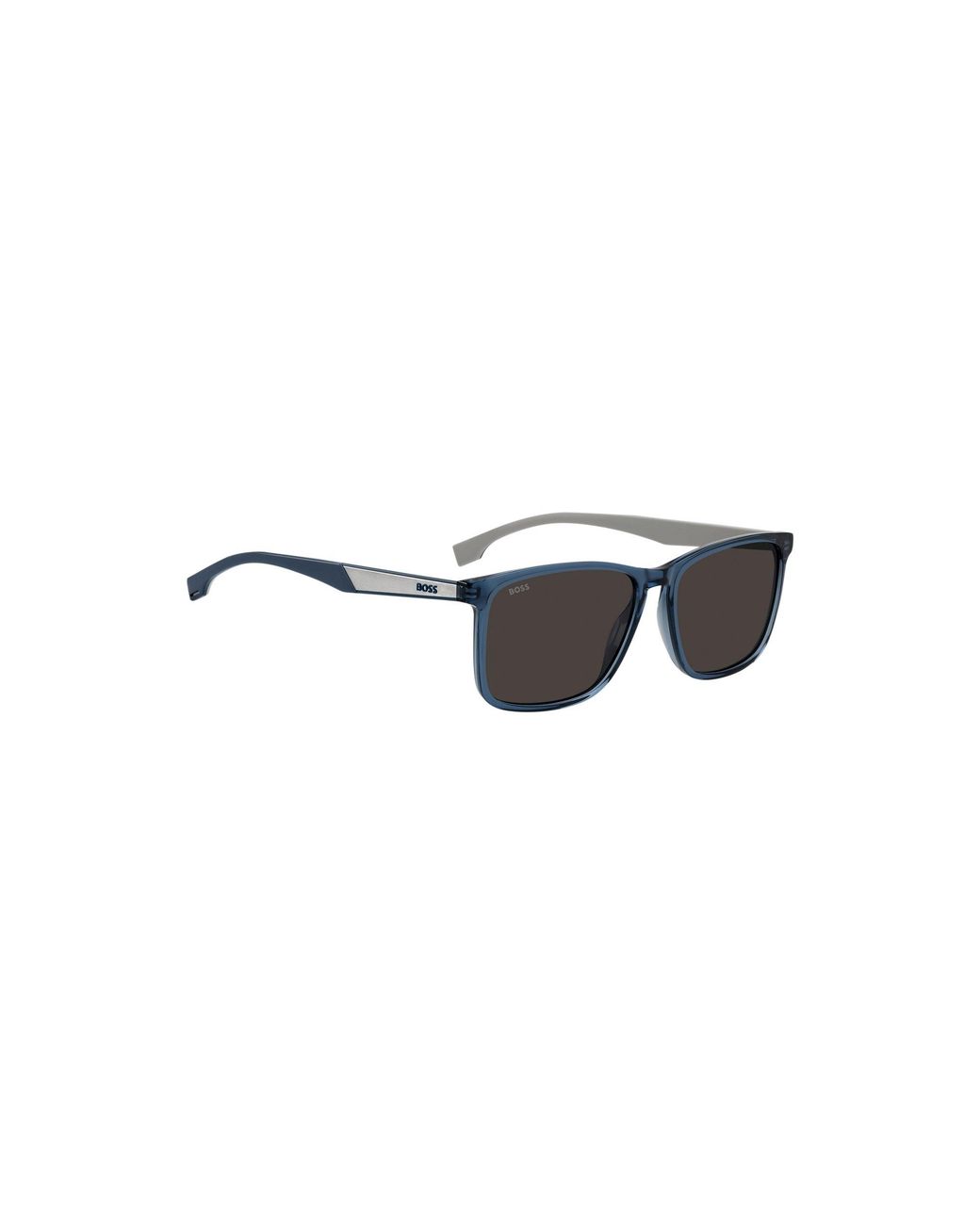Boss Blue Acetate Sunglasses With Rubber Temples for men
