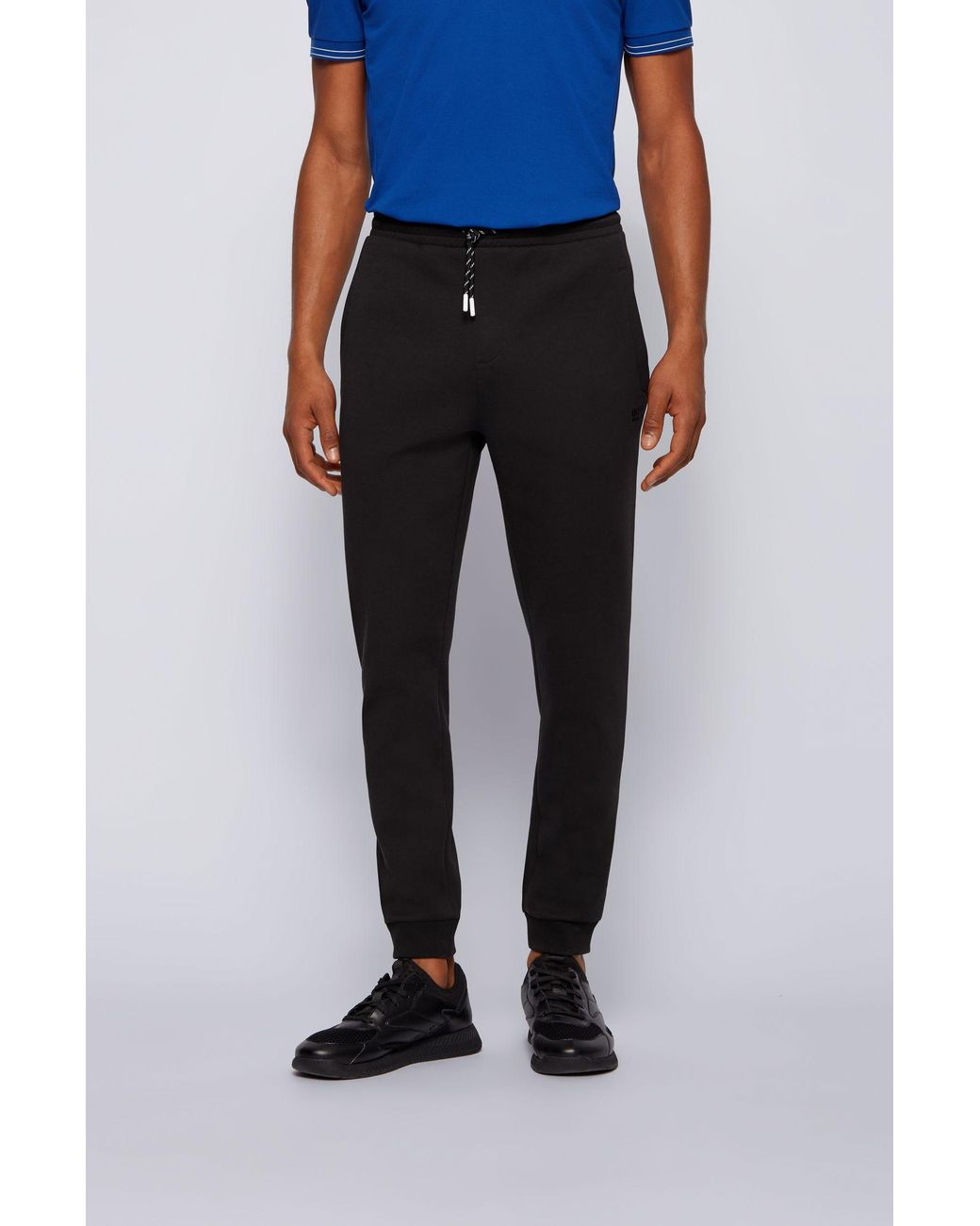 BOSS by Hugo Boss Cuffed Tracksuit Bottoms With Striped Drawcord in ...