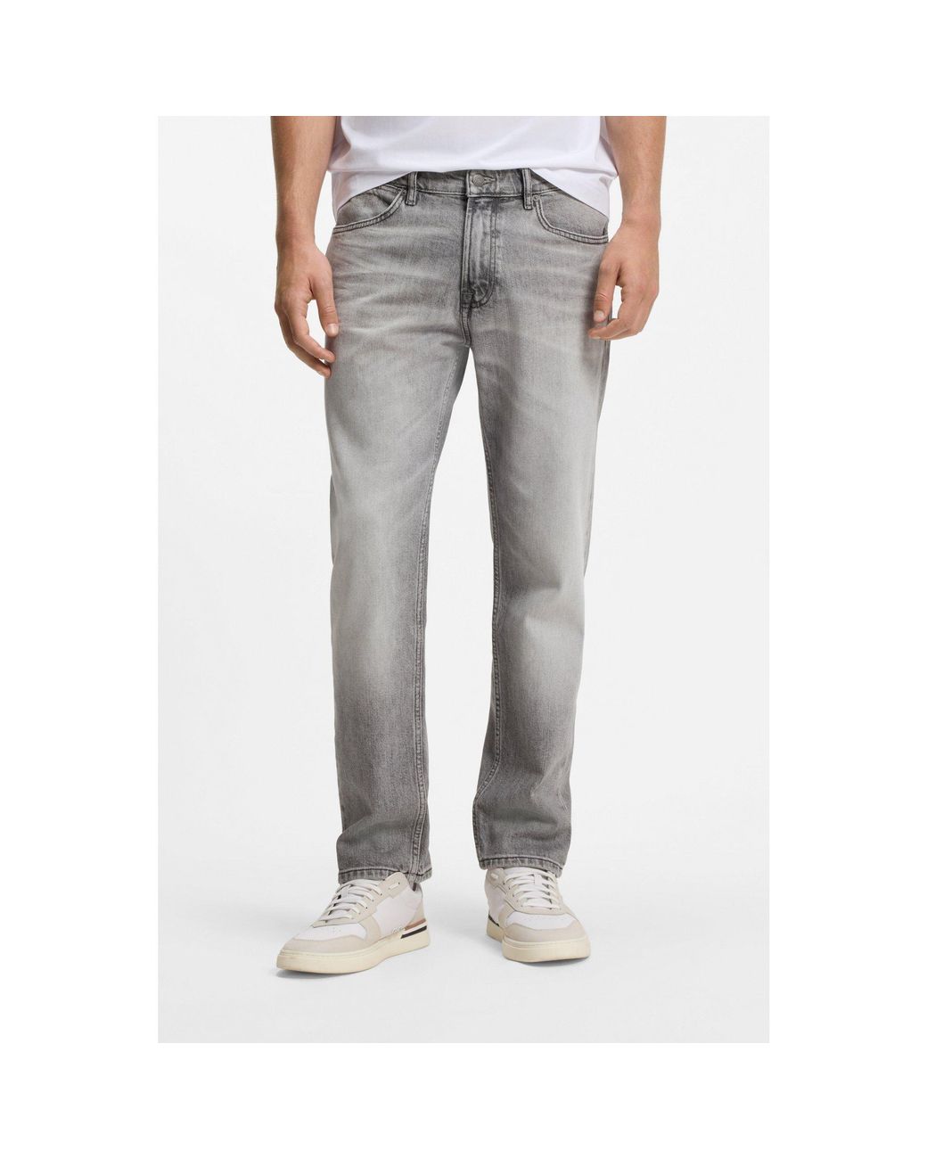 Boss Gray Maine Regular-Fit Jeans for men