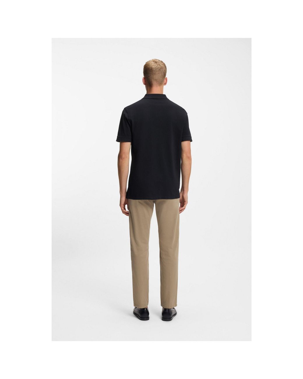 Boss Black Knit Polo Shirt for men