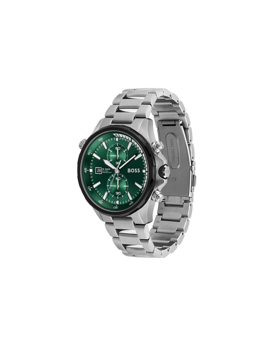 BOSS by HUGO BOSS Green-dial Chronograph Watch With Link Bracelet for Men |  Lyst Canada