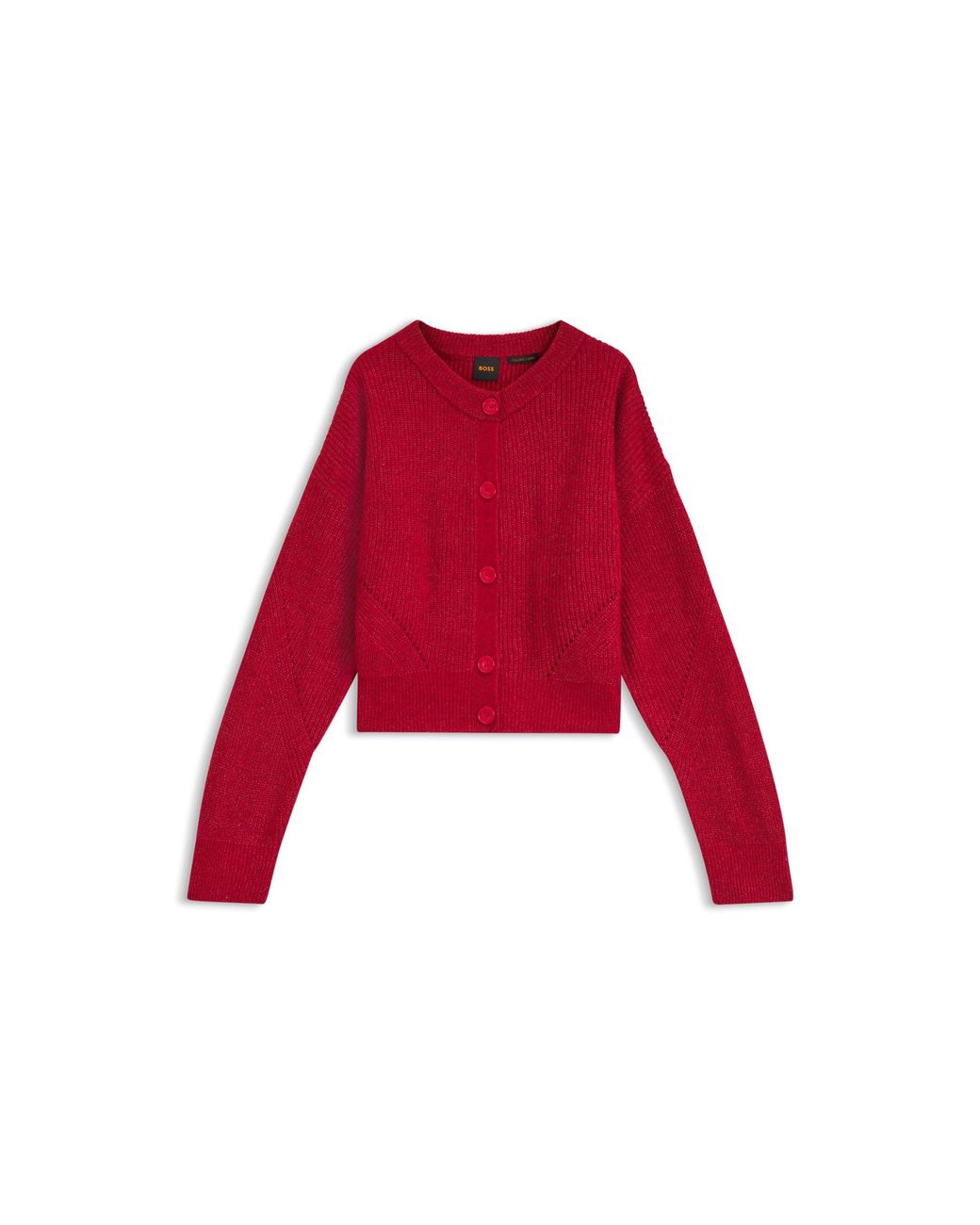 Boss Red Relaxed-Fit Cardigan With Open-Knit Details