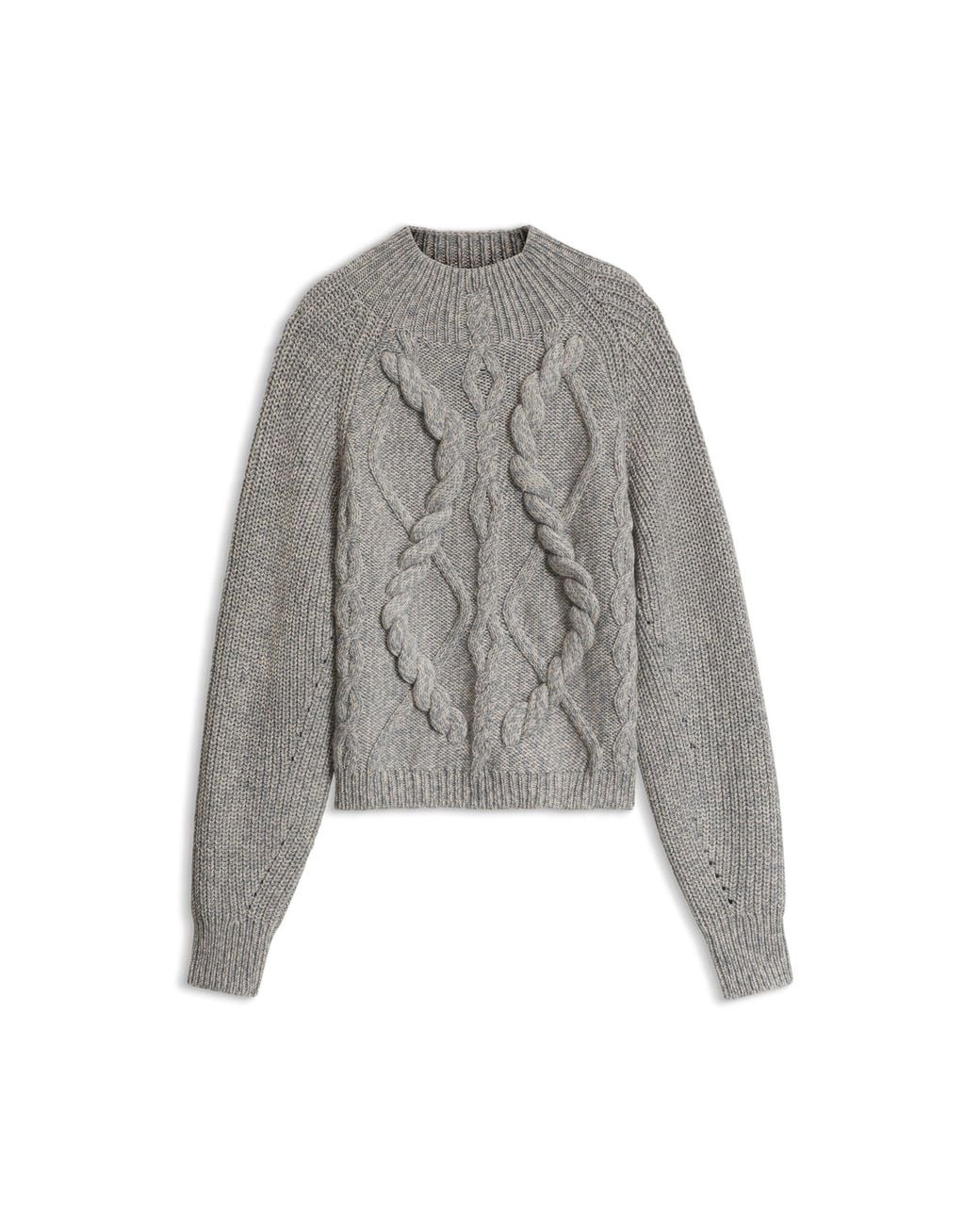 Boss Gray Cable-Knit Sweater