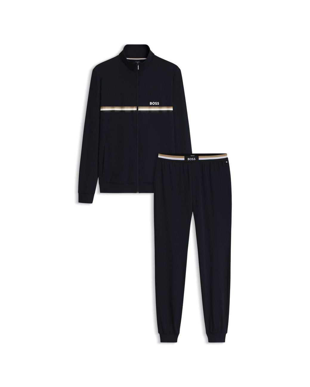 Boss Black Stretch-Cotton Pyjama Set for men