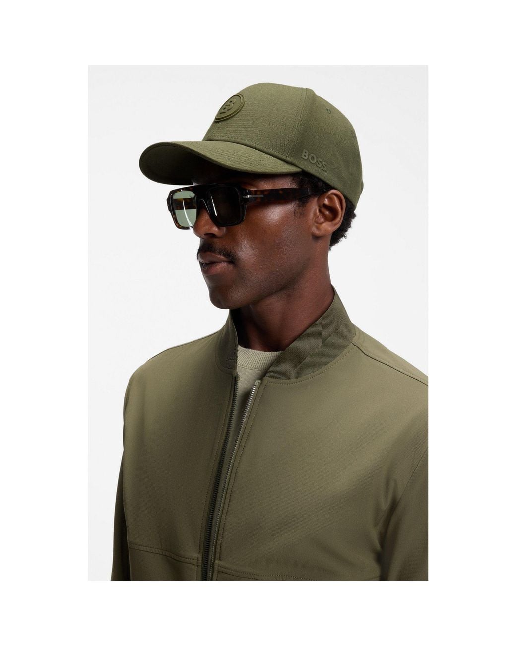 Boss Green Cotton-Canvas Cap With Double B Monogram Badge for men
