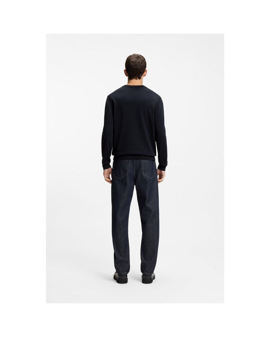 HUGO Blue Cotton Sweater for men