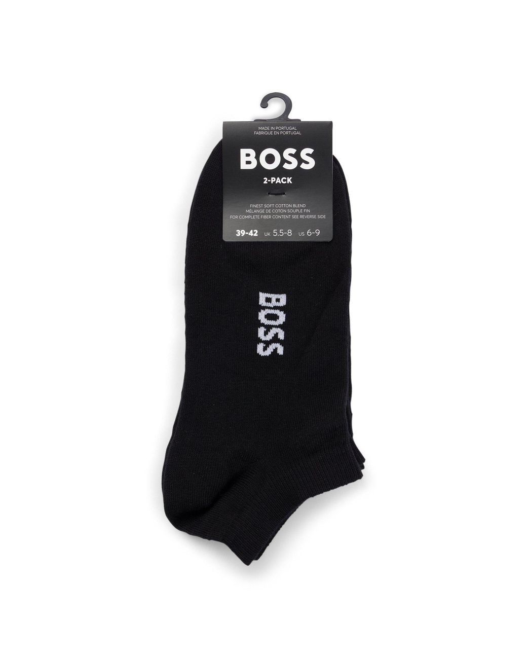 Boss Black Two-Pack Of Cotton-Blend Logo Ankle Socks