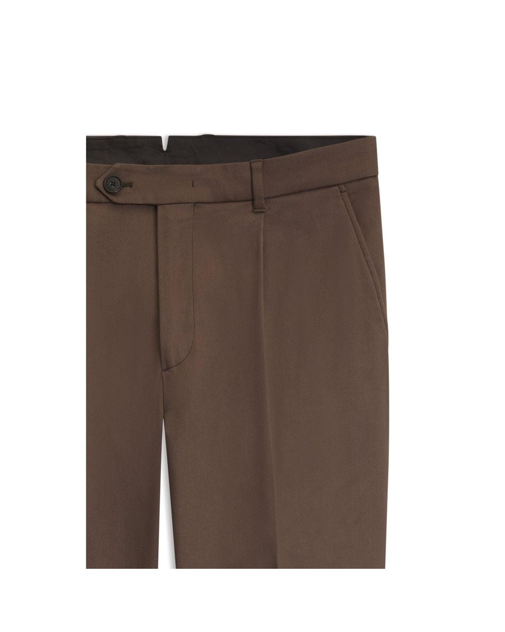 Boss Brown Tapered Cotton-Blend Trousers for men