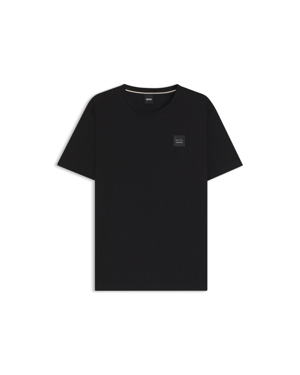 Boss Black Equestrian Stretch-Cotton T-Shirt With Logo Patch for men